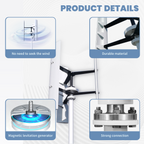FLTXNY FH Series Wind Turbines 800W 1000W 1500W Vertical Axis Wind Turbine Generator 12V 24V 48V for Home Use Low Wind Start-up
