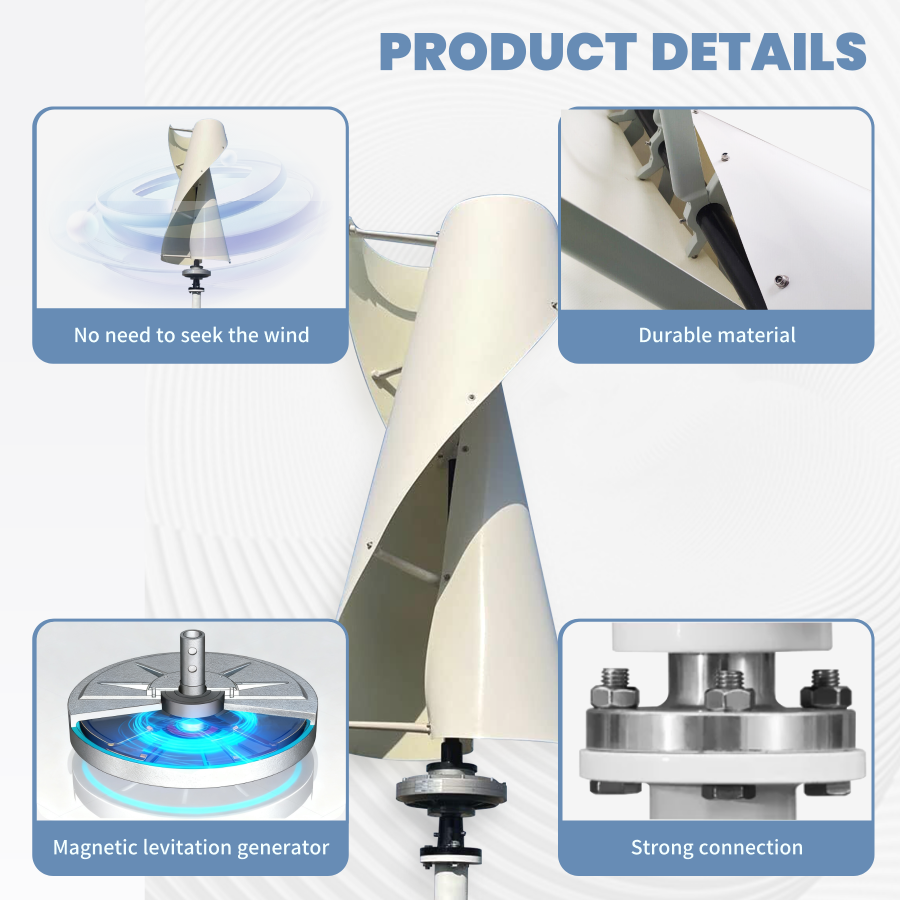 FLTXNY FS 800W 1000W 2000W 3000W Vertical Axis Wind Turbine Generator 24V 48v 96v for Home Use High Efficiency Low RPM