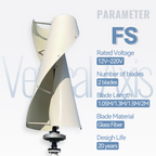 FLTXNY FS 800W 1000W 2000W 3000W Vertical Axis Wind Turbine Generator 24V 48v 96v for Home Use High Efficiency Low RPM