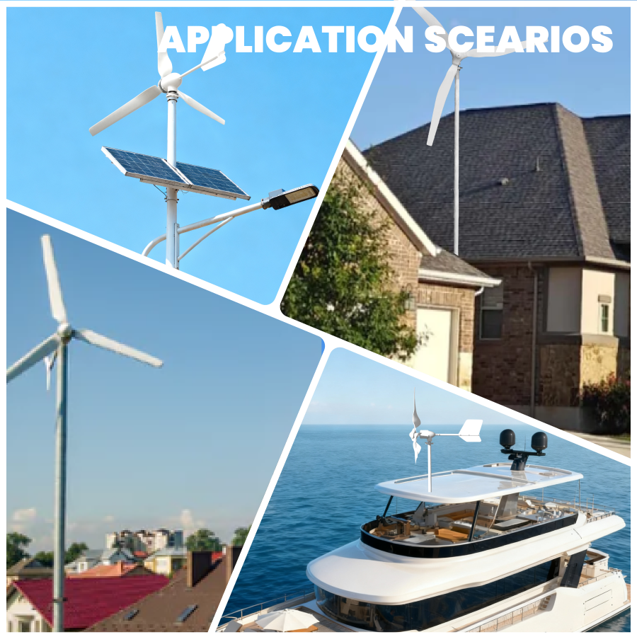 FLTXNY Horizontal Axis 2000W Wind Turbine Generator 24V 48V for Home Use Low Wind Start-up High-efficiency Wind Turbine Suitable For On-Grid System  Off-Grid System