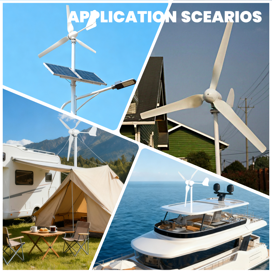 FLTXNY Horizontal Axis 1500W Wind Turbine Generator 12V 24V 48V for Home Use Low Wind Start-up Suitable For Off Grid Systems