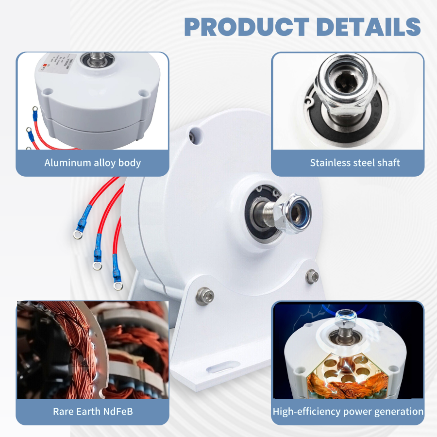 FLTXNY S-type 400W/600W/800W 12V/24V/48V Single Shaft Permanent Magnet Generator. Portable motor with rectifier included. Suitable for DIY wind turbines, hydro generators, hand crank generators, and pedal generators. Base can be equipped.
