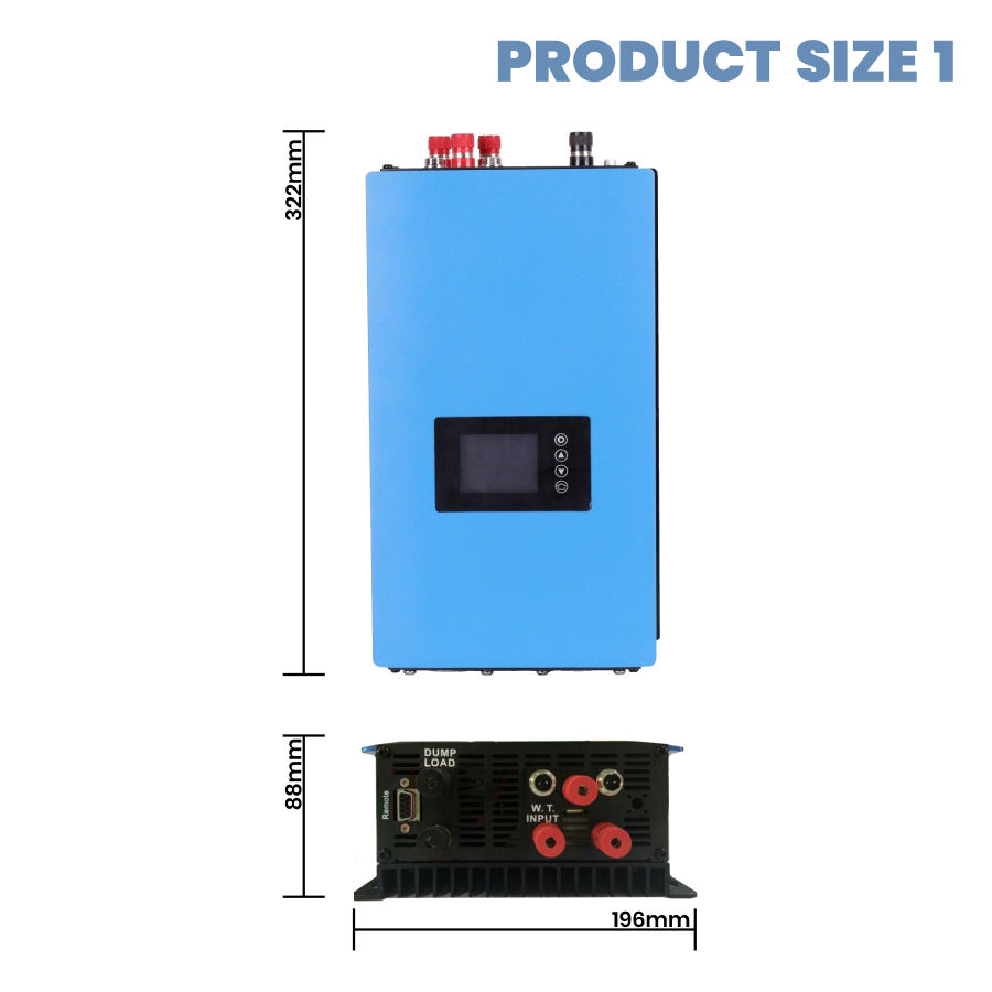 2000W 1000W 48V 96V High-Efficiency Pure Sine Wave Grid-Tie Inverter for Wind Turbines | EU & US Standards | All-in-One Control System