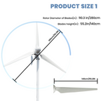FLTXNY Horizontal Axis 3000W 5000W 10000W Wind Turbine Generator 24V 48V 96V 110V 120V 220V 240Vfor Home Use Low Wind Start-up High-efficiency Wind Turbine Suitable For On-Grid System  Off-Grid System