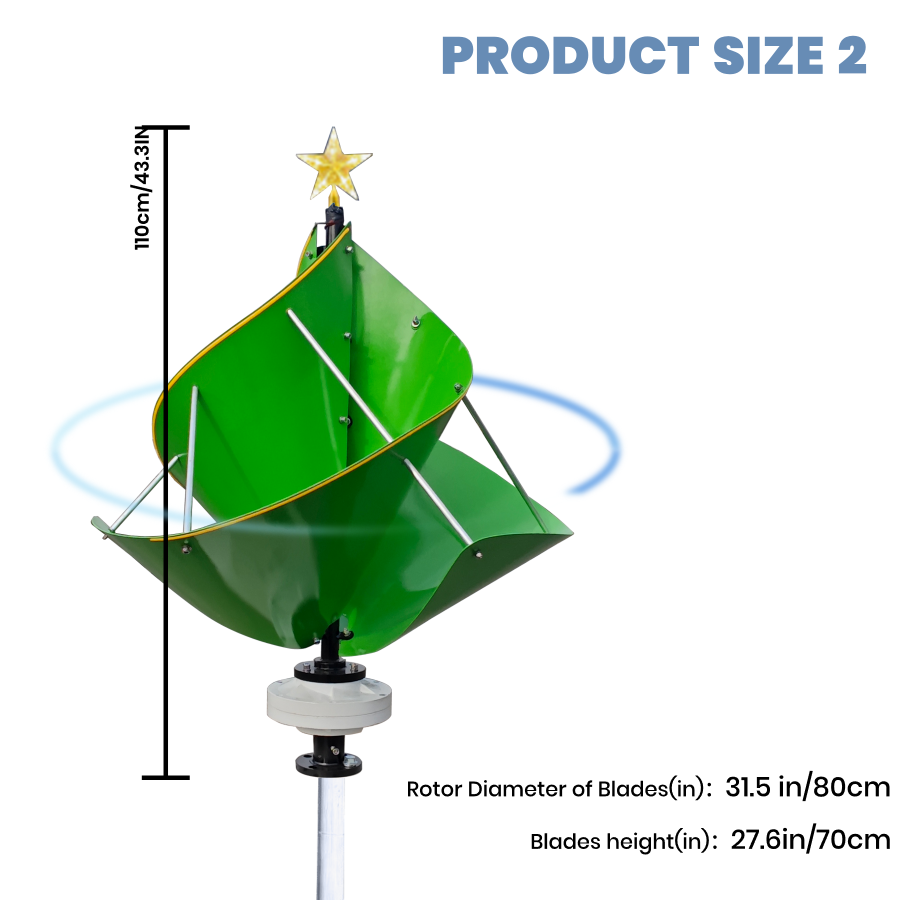 FLTXNY F-Christmas-Tree Series Wind Turbines 600W 1000W Vertical Axis Wind Turbine Generator 12V 24V 48V for Home Use Low Wind Start-up