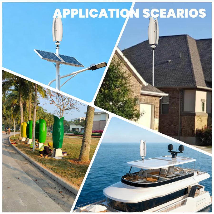 FLTXNY Tulip Series Wind Turbines 800W 1000W 2000W Vertical Axis Wind Turbine Generator 12V 24V 48V for Home Use Low Wind Start-up