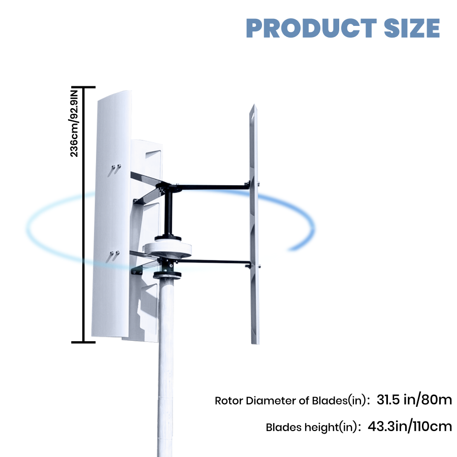 FLTXNY FH Series Wind Turbines 800W 1000W 1500W Vertical Axis Wind Turbine Generator 12V 24V 48V for Home Use Low Wind Start-up