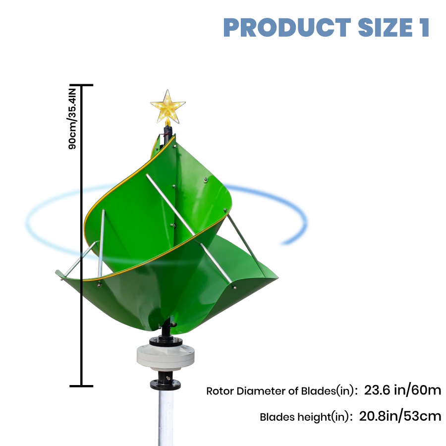 FLTXNY F-Christmas-Tree Series Wind Turbines 600W 1000W Vertical Axis Wind Turbine Generator 12V 24V 48V for Home Use Low Wind Start-up