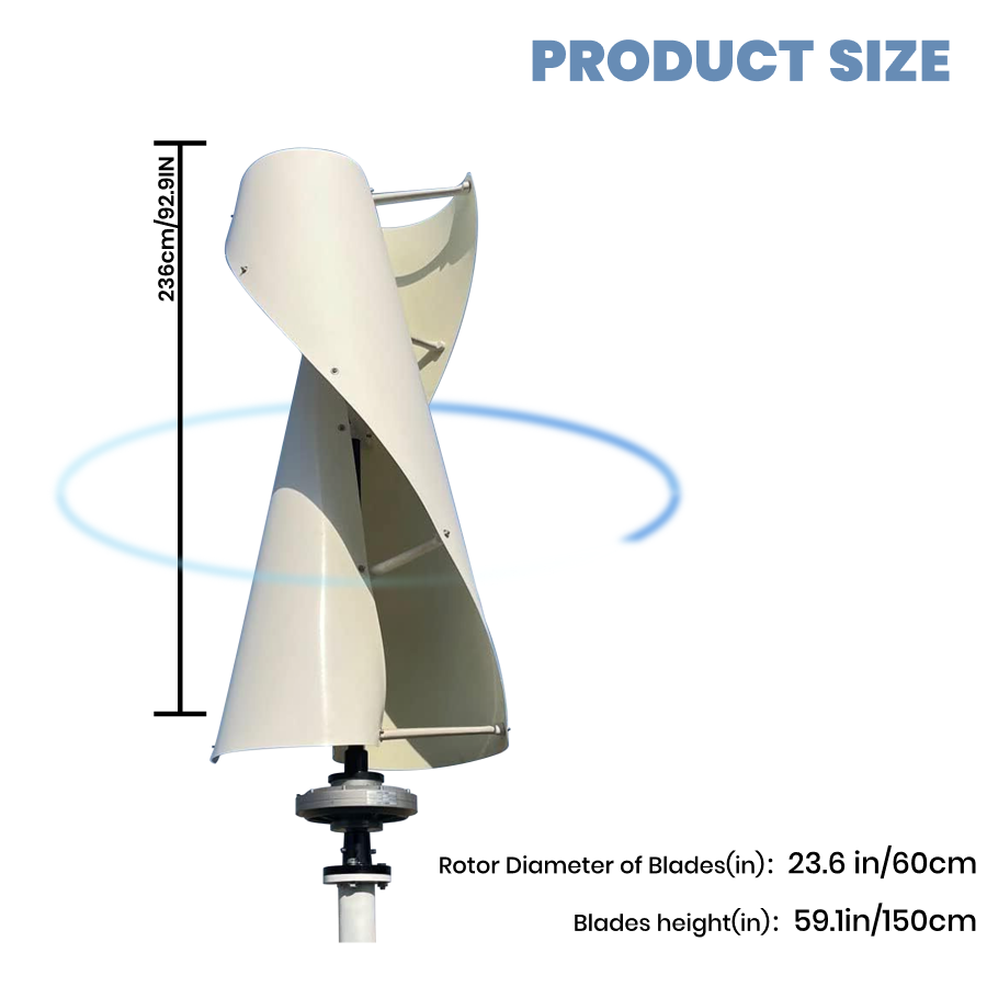 FLTXNY FS 800W 1000W 2000W 3000W Vertical Axis Wind Turbine Generator 24V 48v 96v for Home Use High Efficiency Low RPM