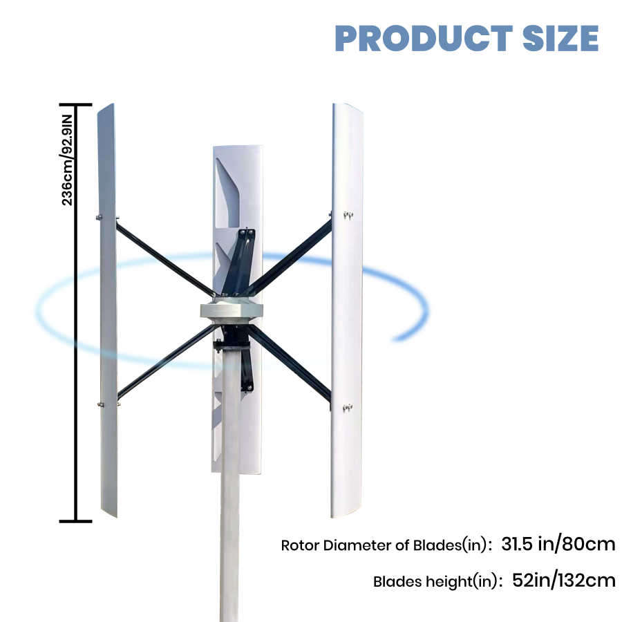 FLTXNY FH Series Wind Turbines 800W 1000W 1500W Vertical Axis Wind Turbine Generator 12V 24V 48V for Home Use Low Wind Start-up