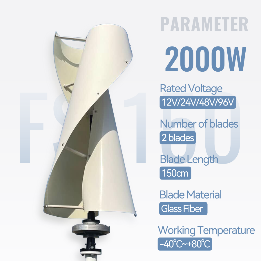 FLTXNY FS 800W 1000W 2000W 3000W Vertical Axis Wind Turbine Generator 24V 48v 96v for Home Use High Efficiency Low RPM