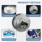 FLTXNY 160/165 Magnetic Levitation Generator 200W/300W/400W 12V/24V/48V, Maintenance-Free Portable Motor for DIY Wind/Water/Hand/ Pedal Power Generation, Outdoor Use, Optional Base