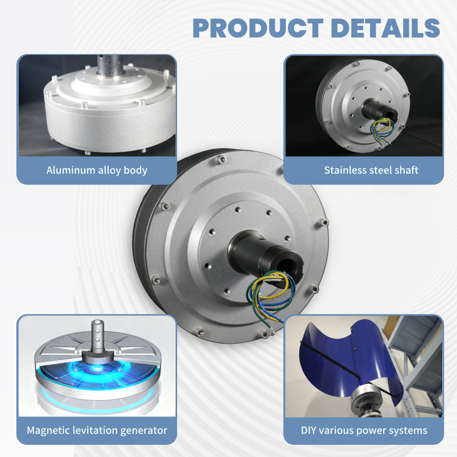 FLTXNY 160/165 Magnetic Levitation Generator 200W/300W/400W 12V/24V/48V, Maintenance-Free Portable Motor for DIY Wind/Water/Hand/ Pedal Power Generation, Outdoor Use, Optional Base