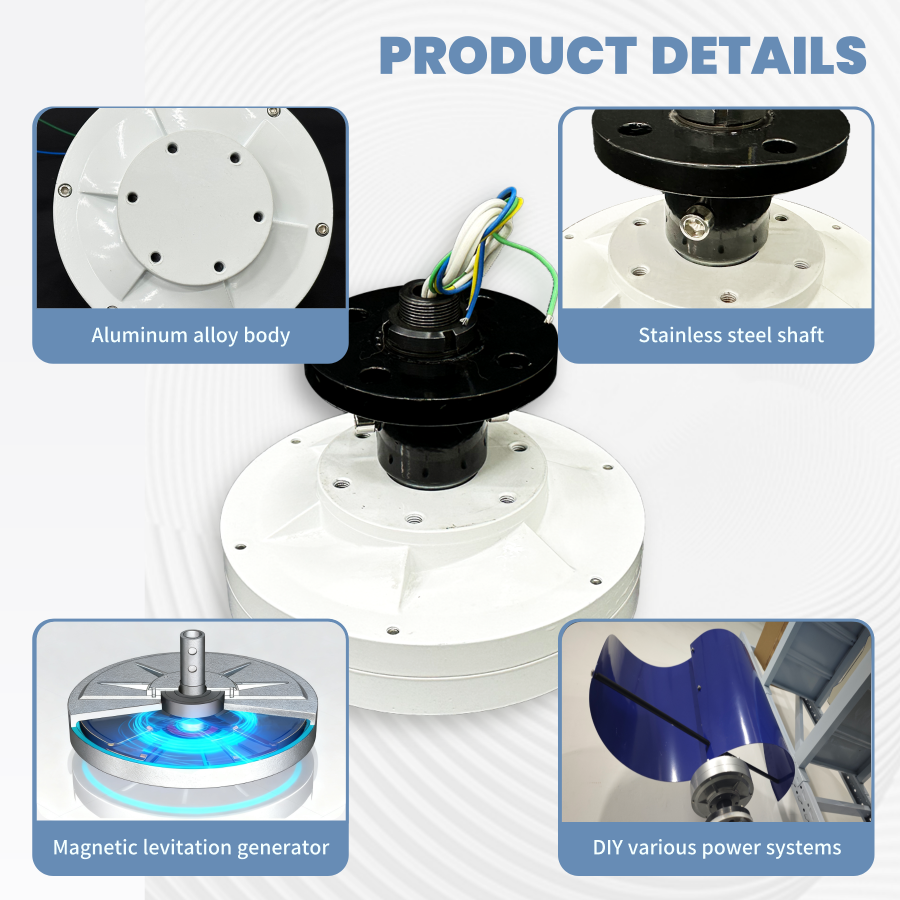 FLTXNY 200 Magnetic Levitation Generator 400W/600W 12V/24V/48V, Maintenance-Free Portable Motor for DIY Wind/Water/Hand/ Pedal Power Generation, Outdoor Use, Optional Base