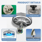FLTXNY 260 Magnetic Levitation Generator 800W/1000W/2000W 12V/24V/48V, Maintenance-Free Portable Motor for DIY Wind/Water/Hand/ Pedal Power Generation, Outdoor Use, Optional Base