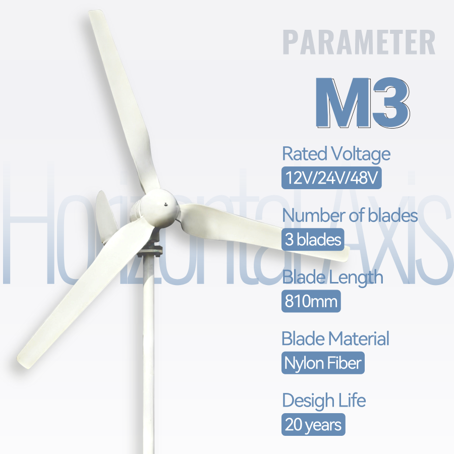 FLTXNY Horizontal Axis 1500W Wind Turbine Generator 12V 24V 48V for Home Use Low Wind Start-up Suitable for Off Grid Systems