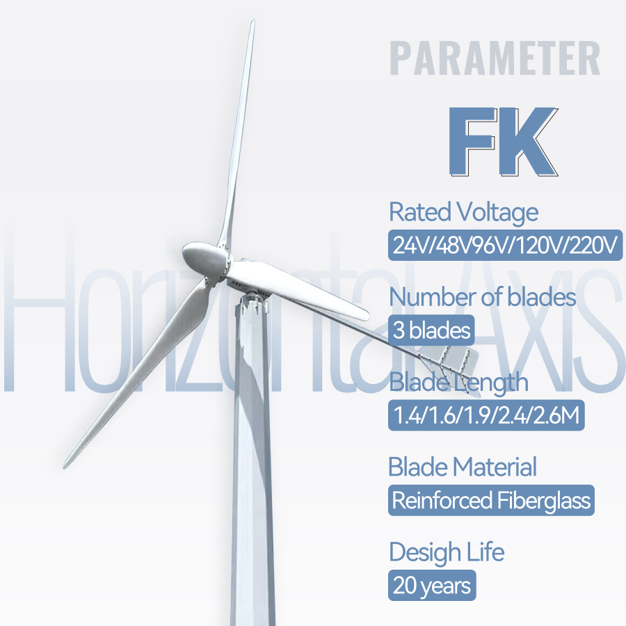 FLTXNY Horizontal Axis 3000W 5000W 10000W Wind Turbine Generator 24V 48V 96V 110V 120V 220V 240Vfor Home Use Low Wind Start-up High-efficiency Wind Turbine Suitable For On-Grid System  Off-Grid System
