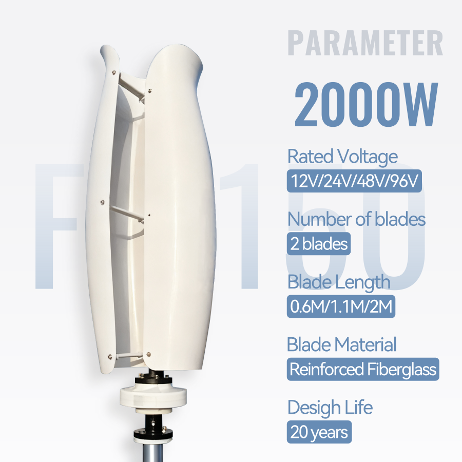 FLTXNY Tulip Series Wind Turbines 800W 1000W 2000W Vertical Axis Wind Turbine Generator 12V 24V 48V for Home Use Low Wind Start-up