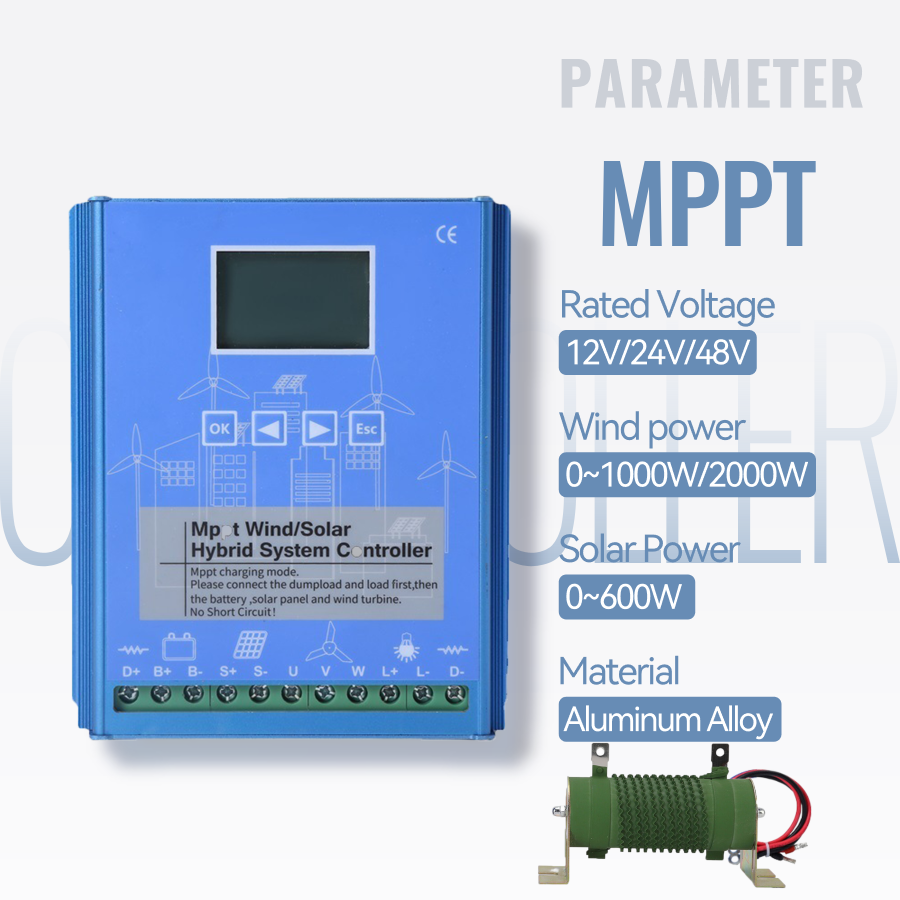 1600W 12V/24V MPPT Hybrid Laderegler Windturbine Solar Modul Controller Bluetooth optional