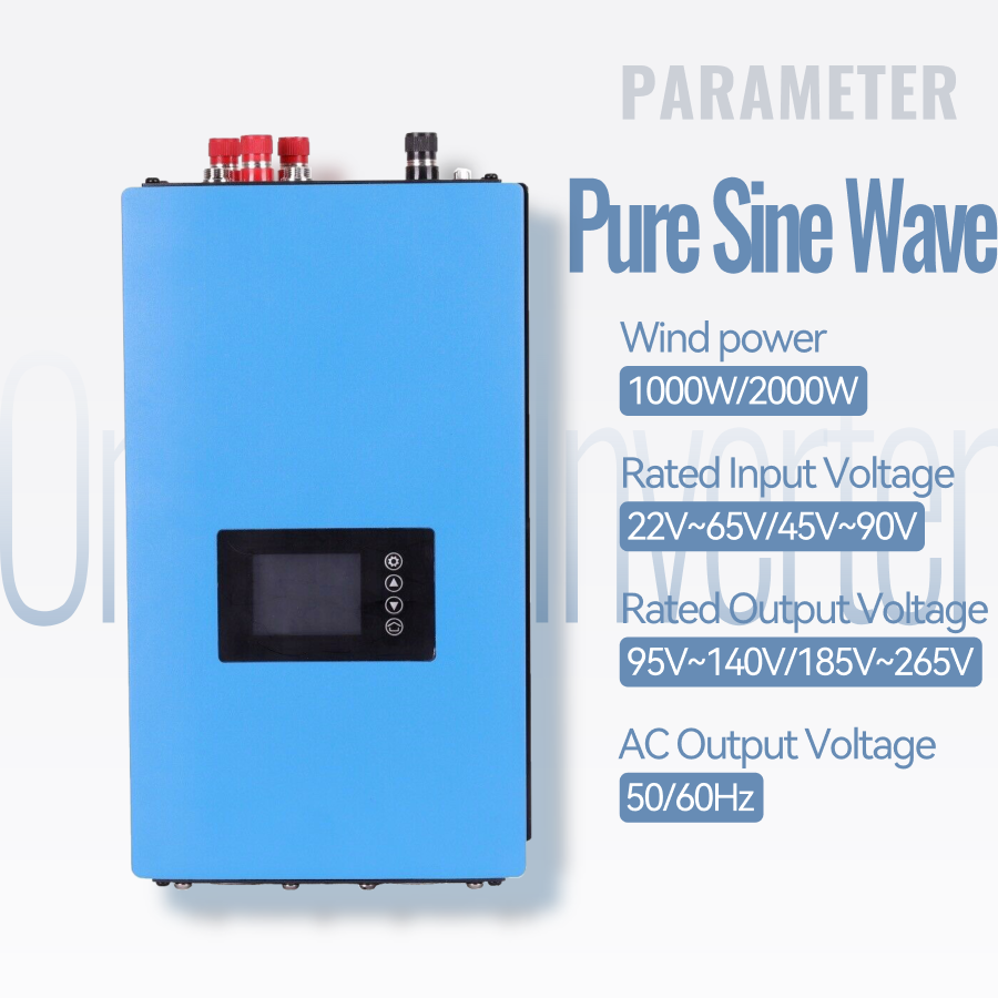 2000W 1000W 48V 96V High-Efficiency Pure Sine Wave Grid-Tie Inverter for Wind Turbines | EU & US Standards | All-in-One Control System
