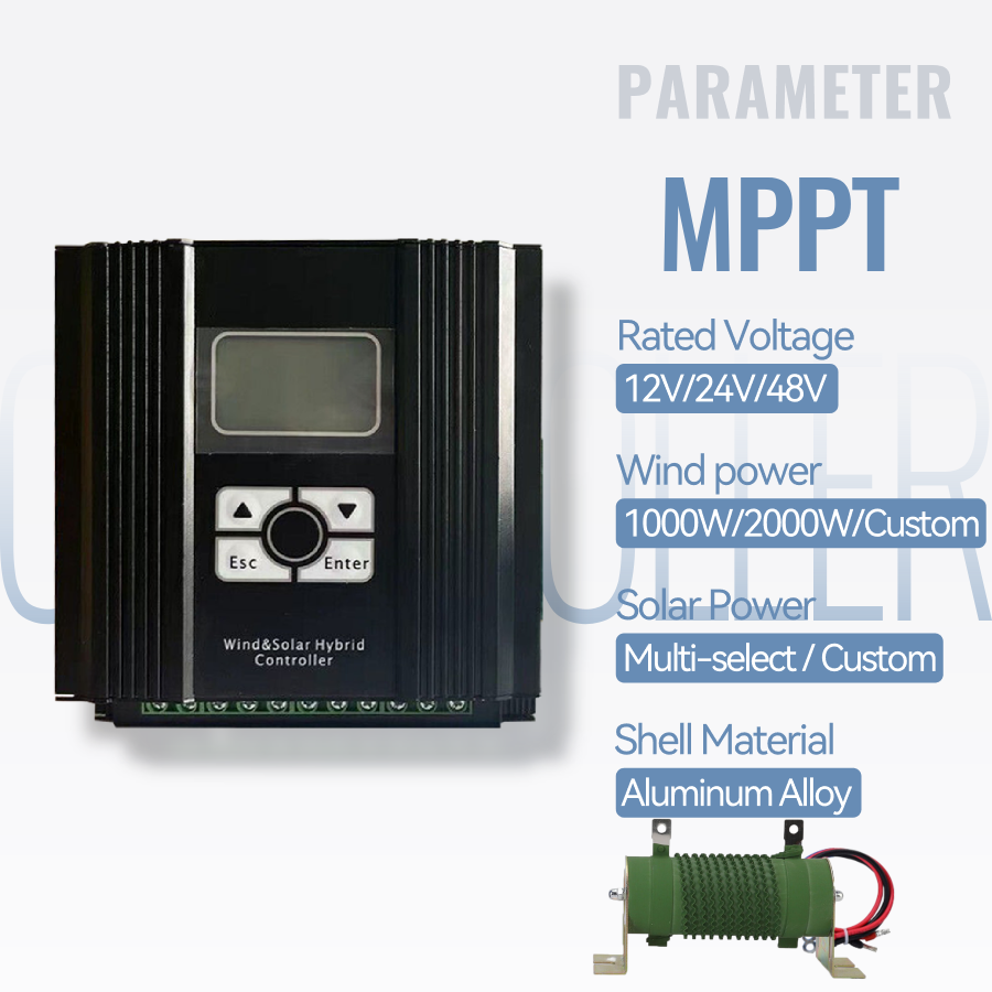 3000W 2000W 1000W 12V/24V 48V MPPT Hybrid Laderegler Windturbine Solar Modul Controller