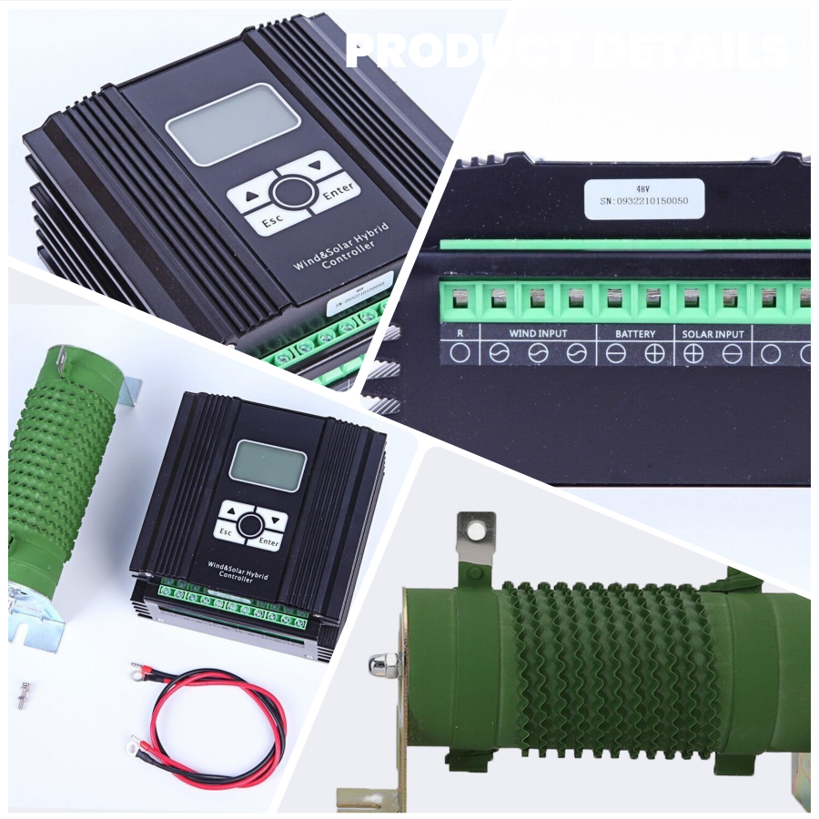 3000W 2000W 1000W 12V/24V 48V MPPT Hybrid Laderegler Windturbine Solar Modul Controller